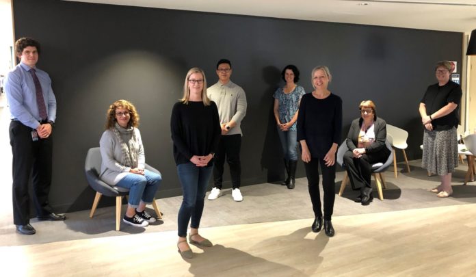 The ACT’s Contact Tracing Team is (L-R) Tim Sloan-Gardner, Maria Manton, Claire Behm, Algreg Gomez, Tracey Boyce, Sue Reid, Mary Brunton and Louise Botha. Photo supplied.