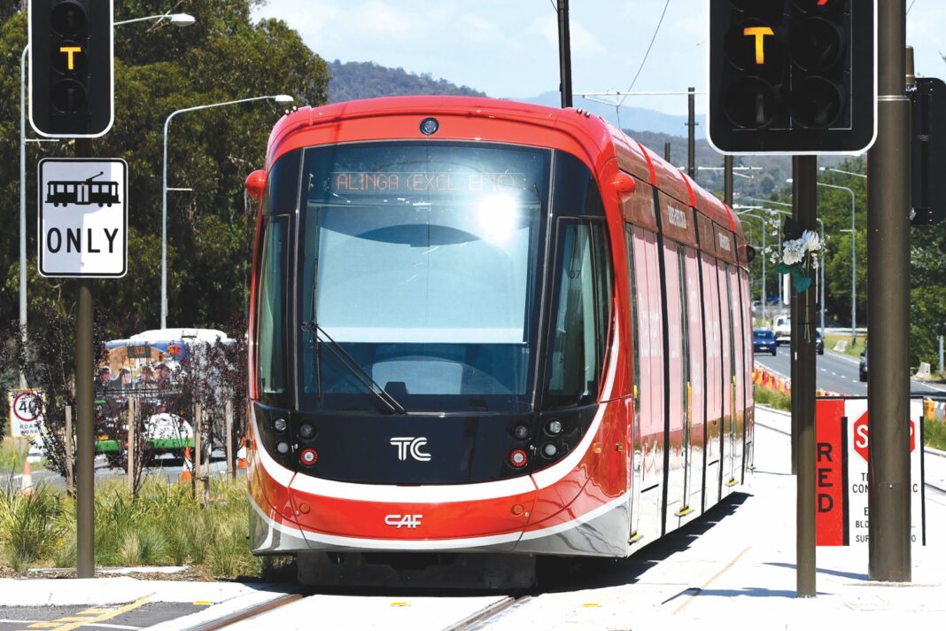 Light rail in action stage