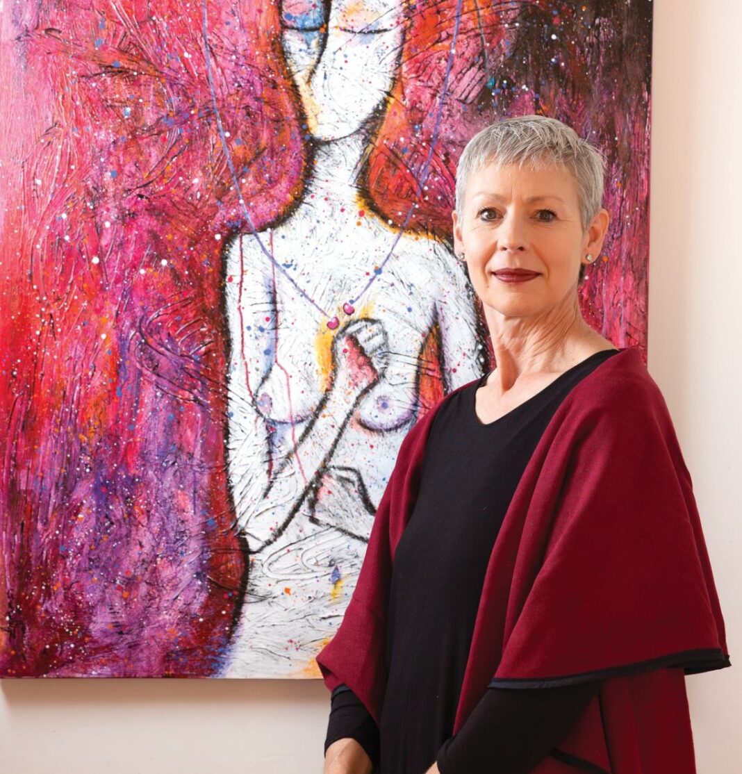 Karen Green in front of painting