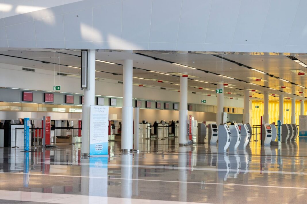 empty Canberra Airport International