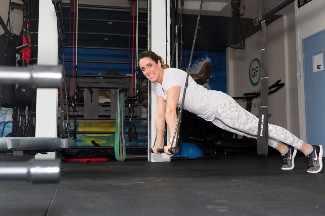 Olympic gold medal swimmer turned fitness expert Felicity Galvez working out