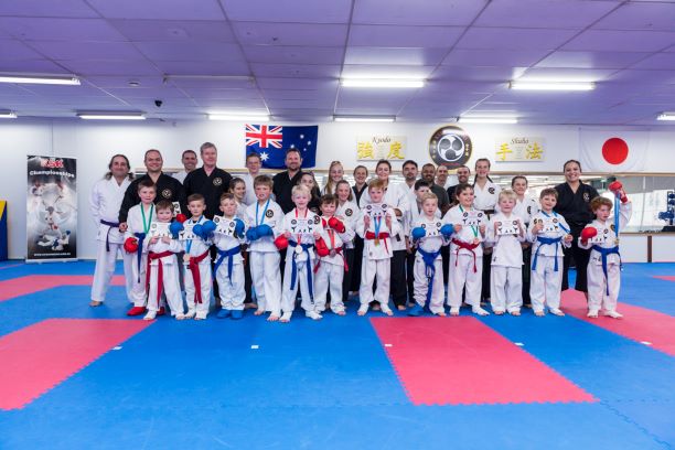 group of kids at karate academy