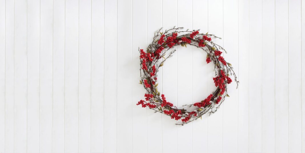 wreath on white background