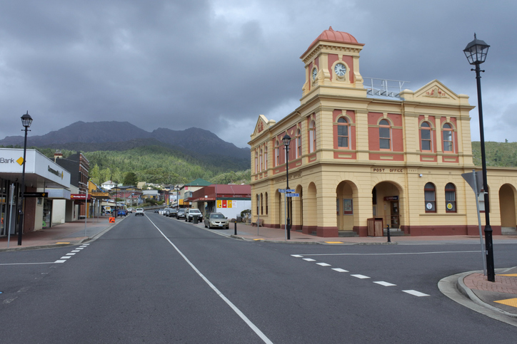 Cityscape of Queenstown Tasmania Australia