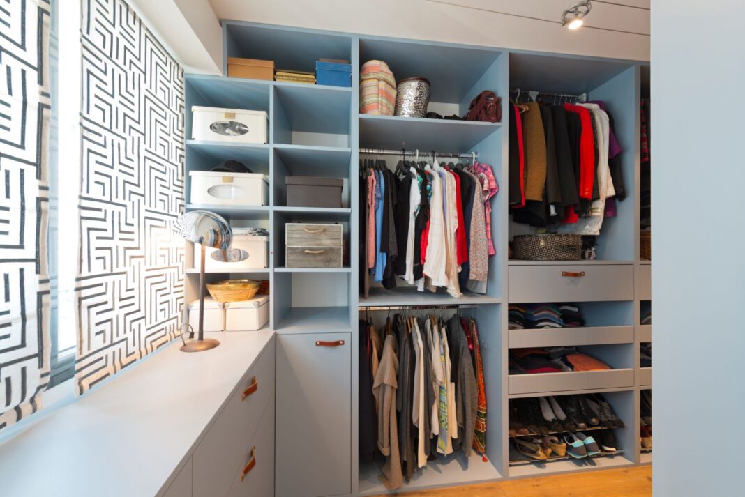 An organised wardrobe