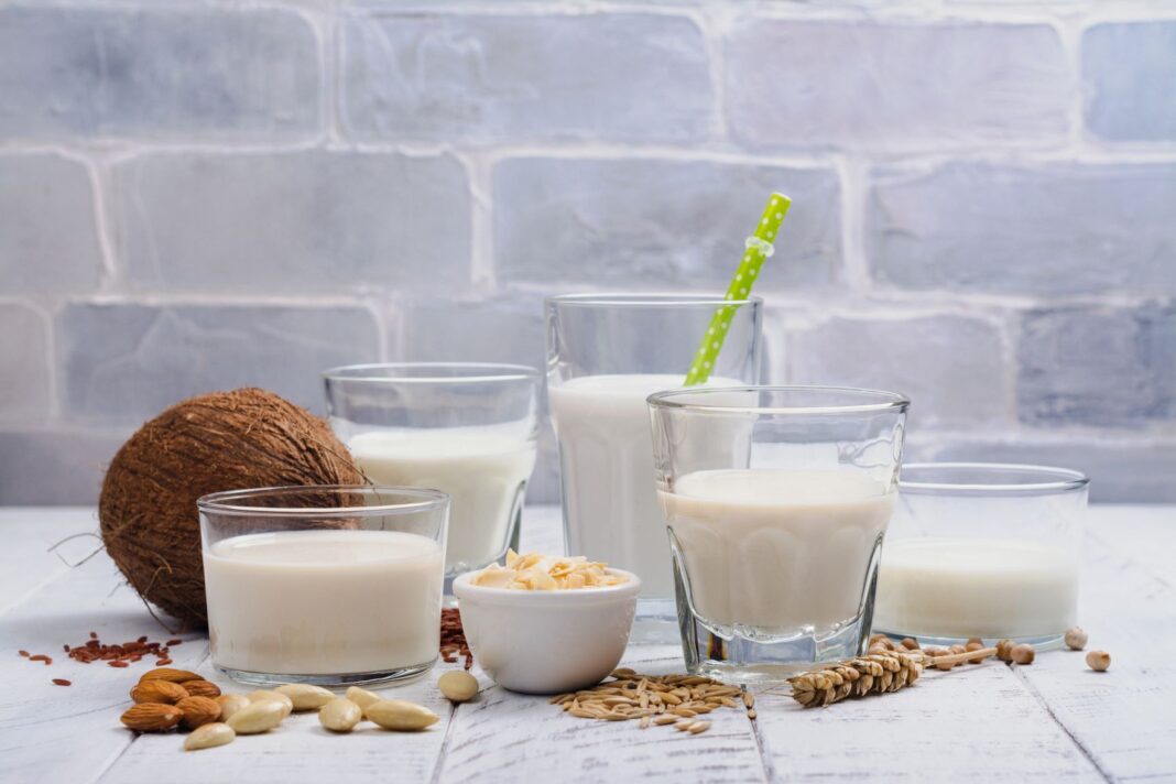 glasses of different types of milk
