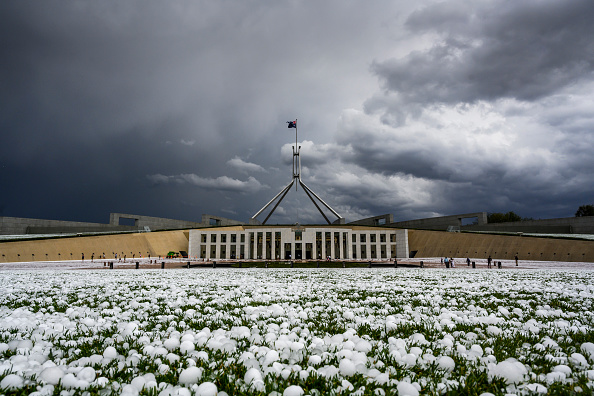 Storm Across South Eastern Australia Bring Hail In Canberra