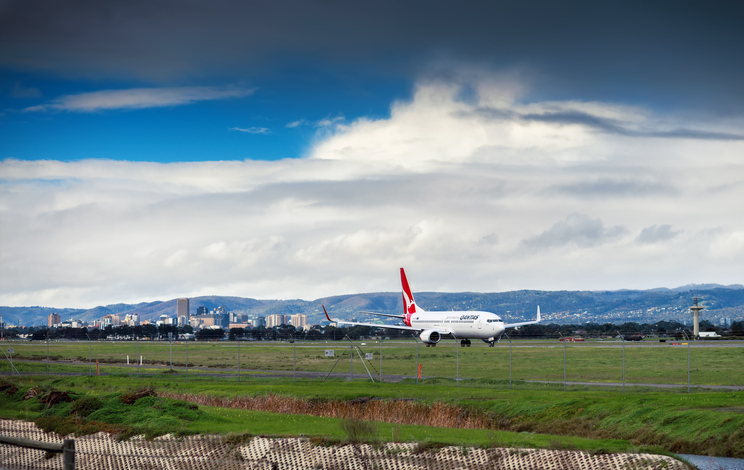 Qantas Boeing 747 taking off
