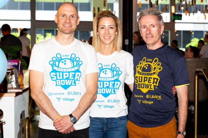 Charity Super Bowl Dan Amodio Carrie-ann Leeson and Martin Fisk