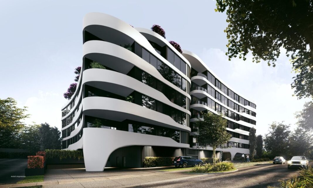 Artist impression of the Molonglo Falls apartment building