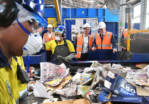 Prime Minister Scott Morrison visits Visy Recycling Facility