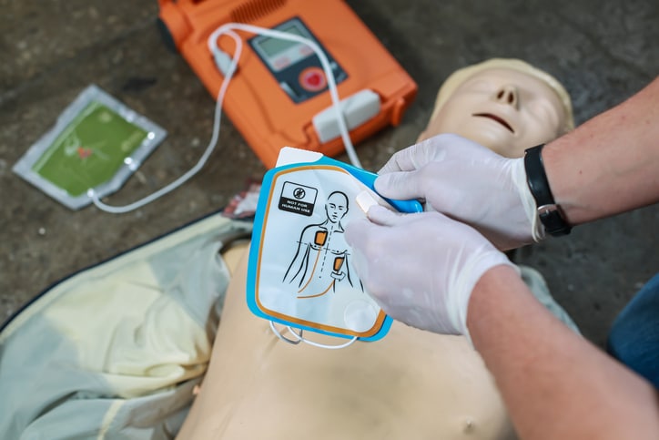 SHOCK: An automatic external defibrillator can save a life.