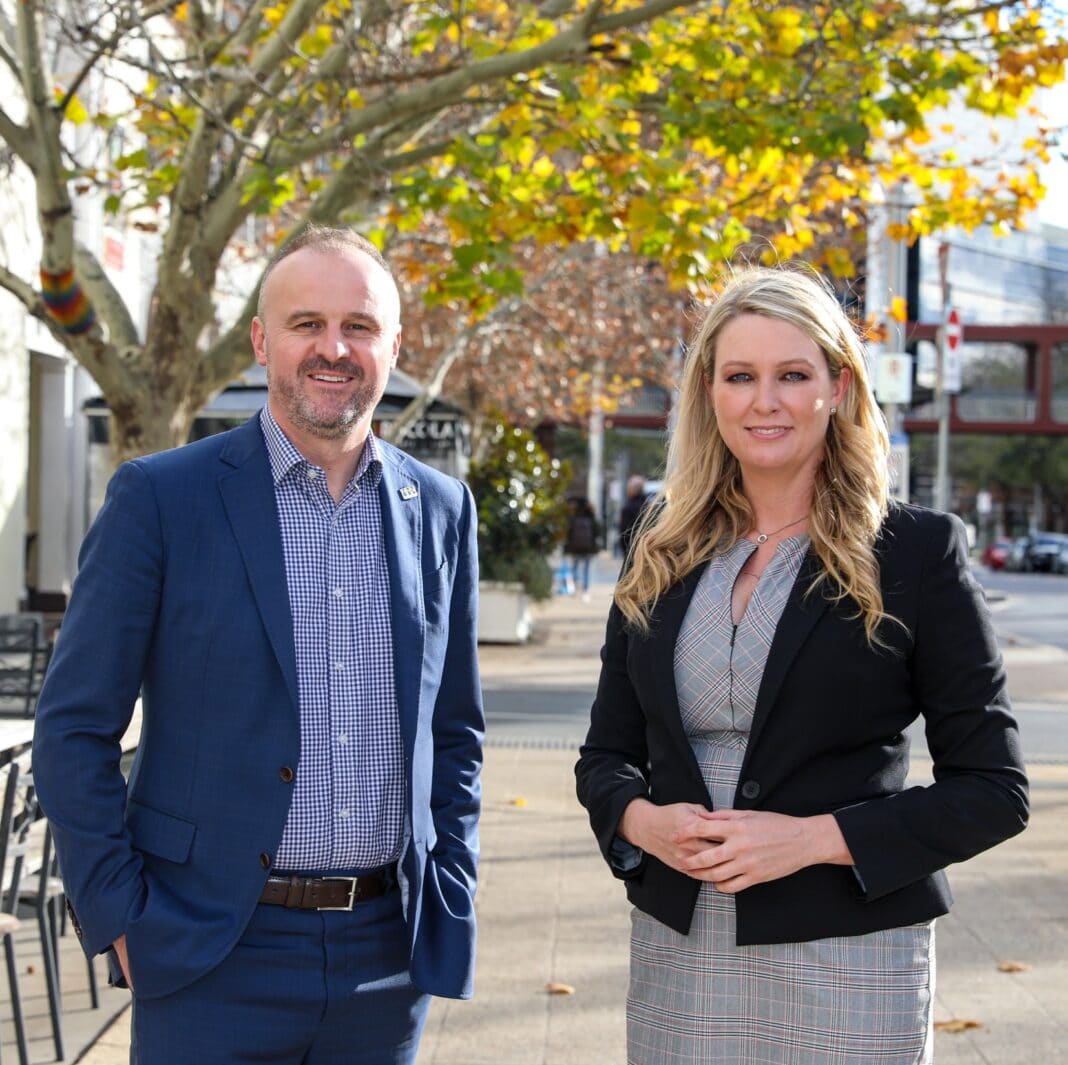 Labor MLA Dr Marisa Paterson (right) with Chief Minister Andrew Barr. Photo: Facebook