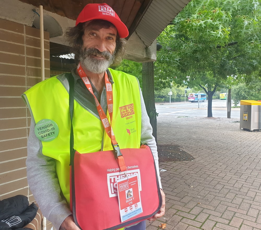 Sean is a vendor for The Big Issue in Canberra