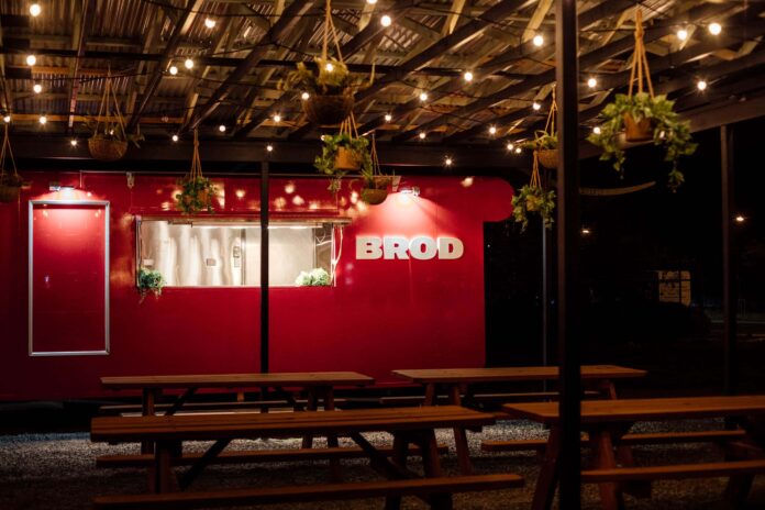 The red Brodburger van at Dickson, the perfect Canberra date idea
