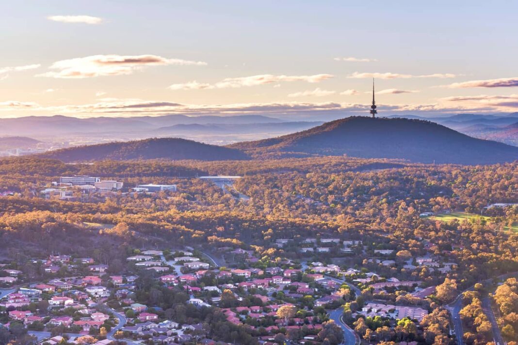 canberra homes with black mountain tower in the background