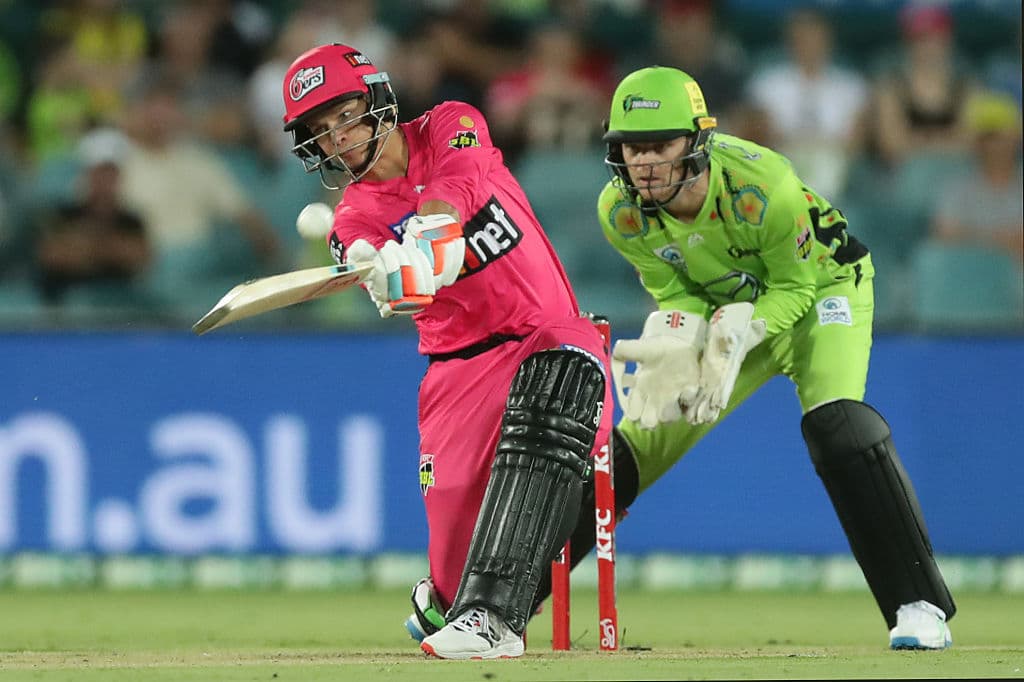 CANBERRA, AUSTRALIA - JANUARY 13: Josh Philippe of the Sixers bats during the Big Bash League match between the Sydney Thunder and the Sydney Sixers at Manuka Oval, on January 13, 2021, in Canberra, Australia. (Photo by Mark Metcalfe/Getty Images)