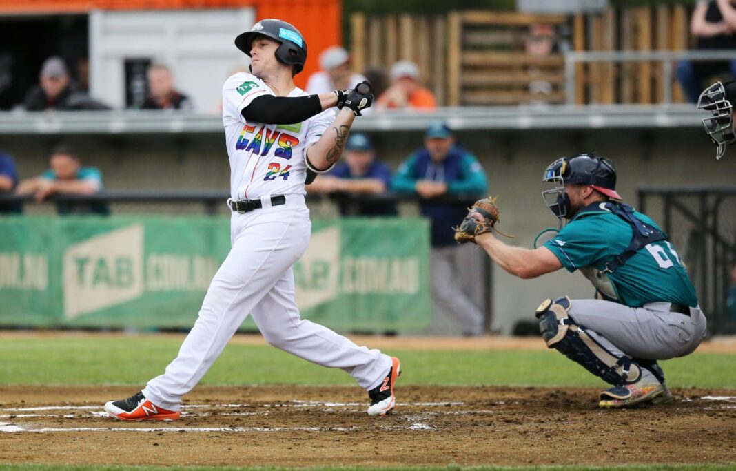 Canberra Cavalry player hitting the ball