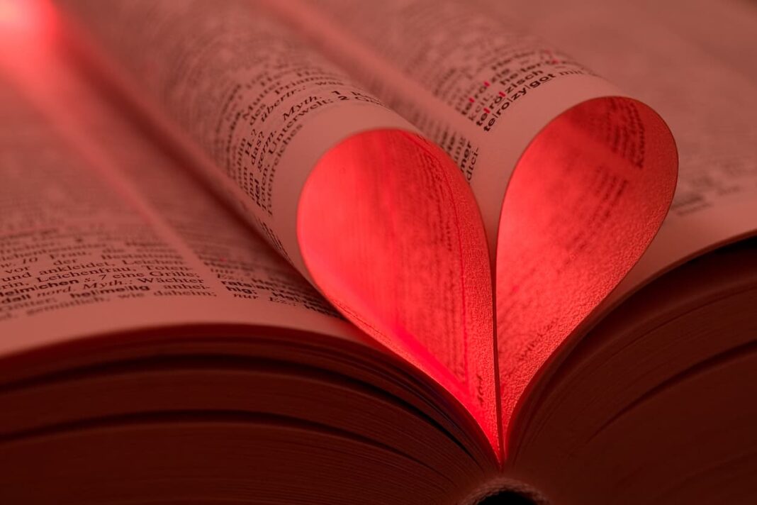 book with love heart