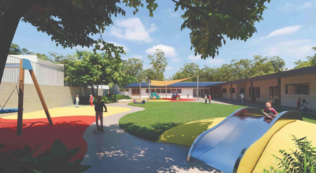 colourful artist's render of a new, attractively landcaped centre for children with autism