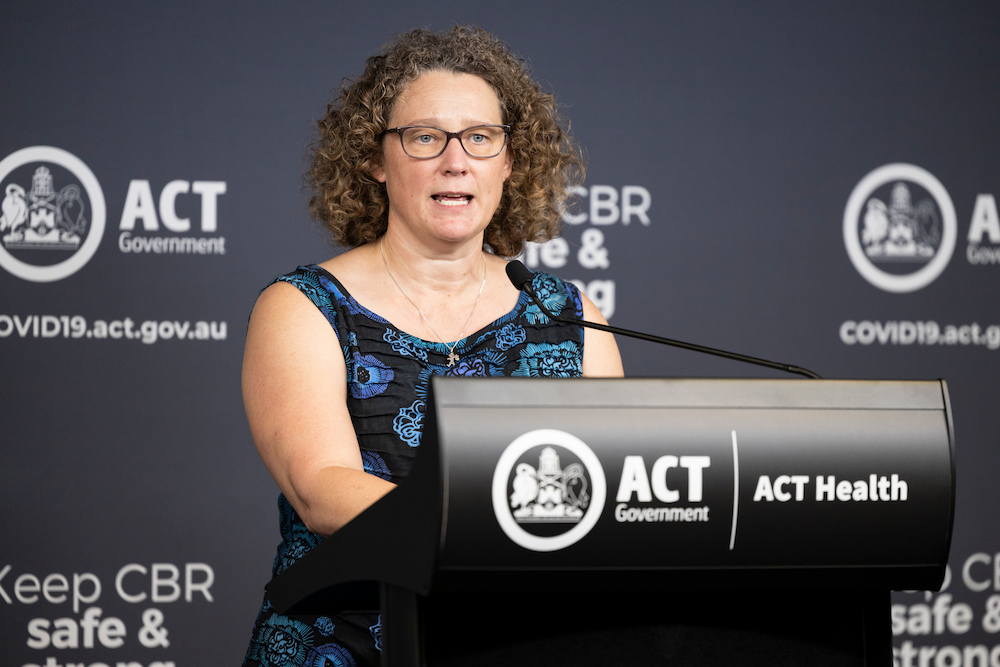 Chief Medical Officer Dr Kerryn Coleman at an ACT Health COVID-19 update. Picture: Kerrie Brewer