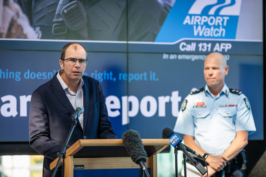 Canberra Airport's Michael Thompson speaks on airport safety