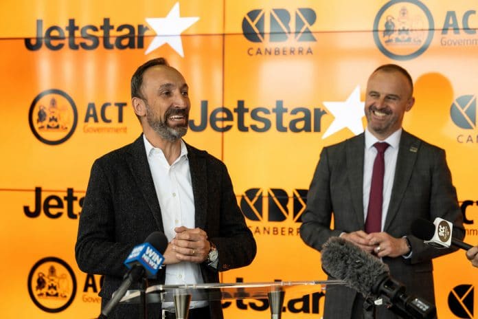 Jetstar CEO Gareth Evans in Canberra