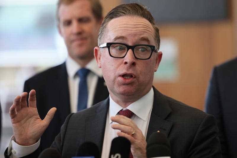 Qantas CEO Alan Joyce during a press conference