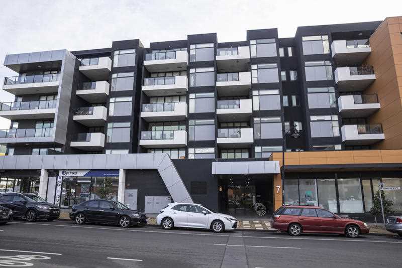 A general view of the six-storey Ariele Apartments in Maribyrnong, Melbourne