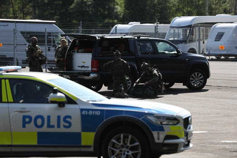 A large police operation is underway outside Hallby Prison near Eskilstuna, Sweden