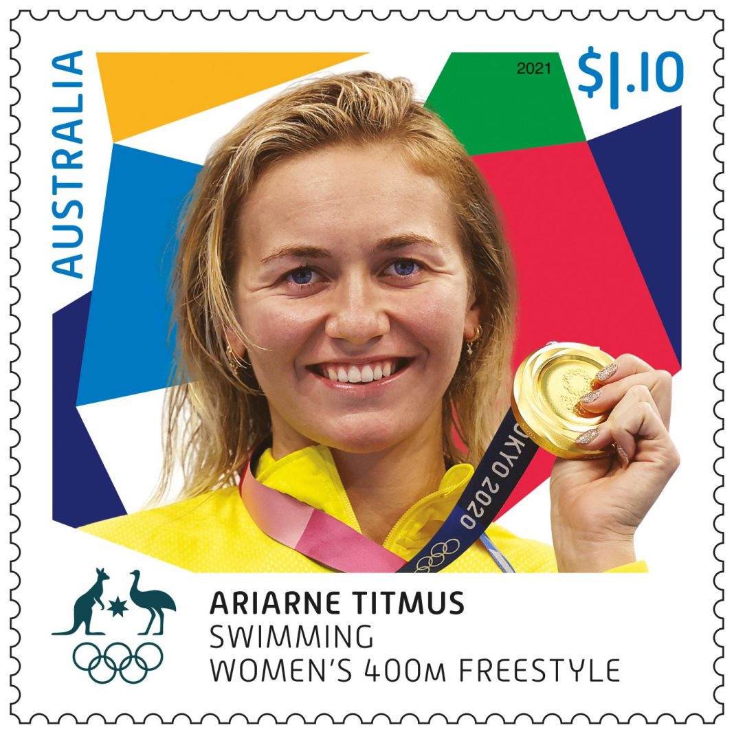Ariarne Titmus stamp
