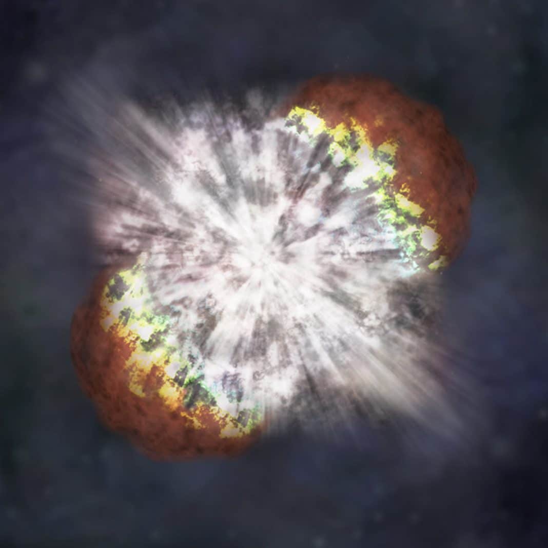 This artist's illustration provided by NASA shows what the brightest supernova ever recorded, known as SN 2006gy, may have looked like when it exploded.