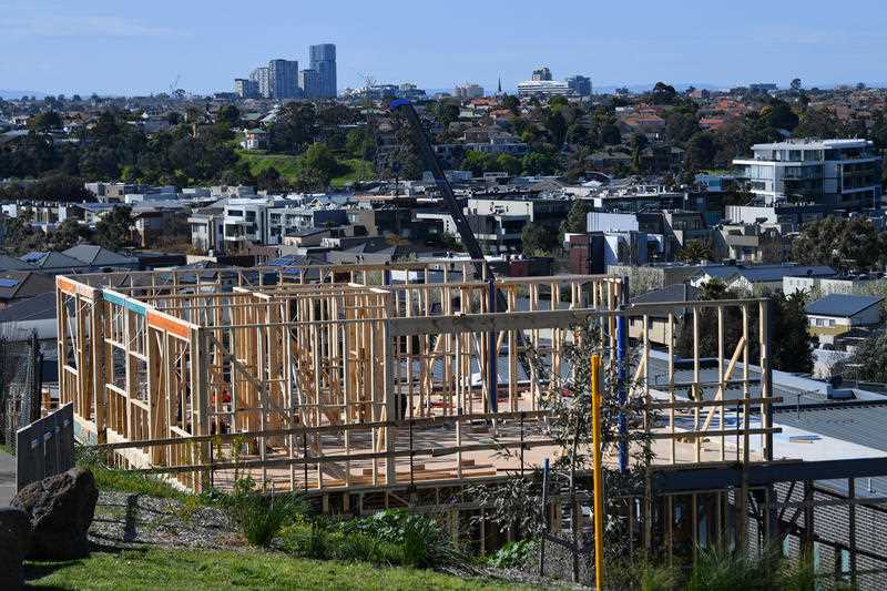 General view of a residential construction site in an Australian city