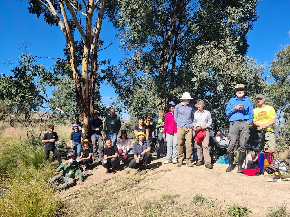 Members of the Southern ACT Catchment Group (photographed before the lockdown). Photo supplied