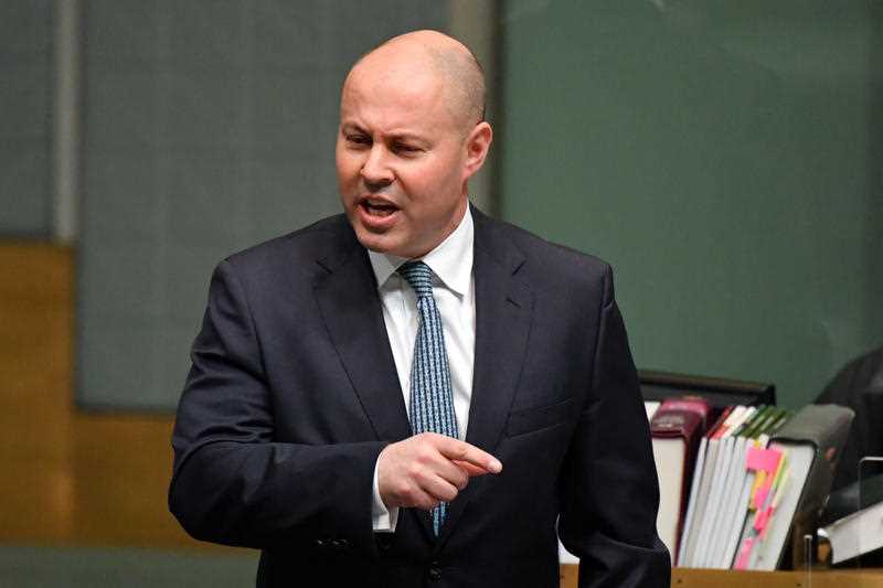 Treasurer Josh Frydenberg during Question Time in the House of Representatives at Parliament House in Canberra