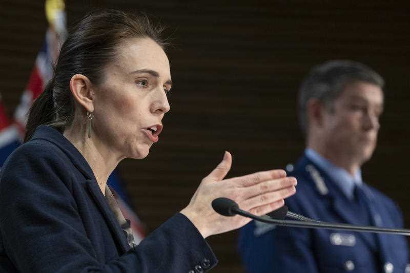New Zealand Prime Minister Jacinda Ardern and Police Commissioner Andrew Coster answer questions during a press conference following the Auckland supermarket terror attack at parliament in Wellington, New Zealand, Saturday, Sept. 4, 2021.