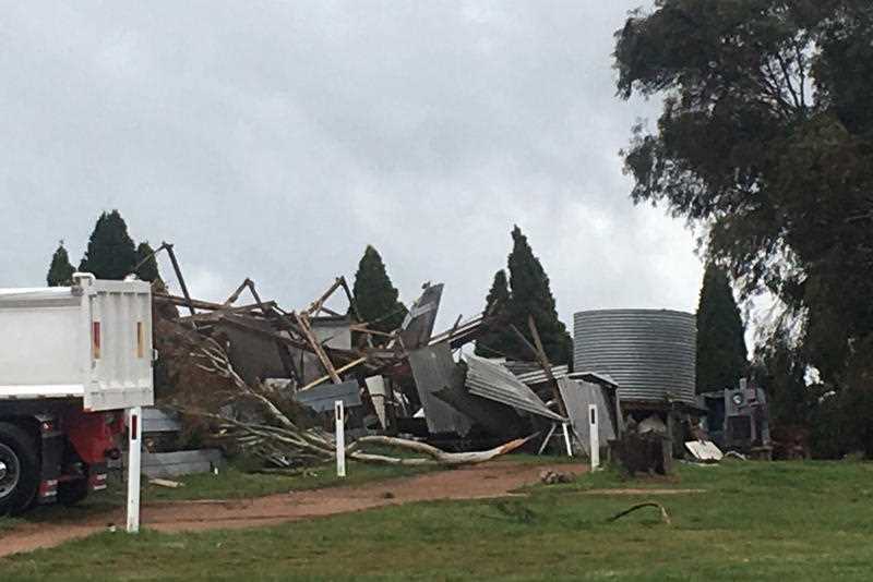 A house that has been destroyed by a tornado on Curly Dick Road, Meadow Flat in NSW central west, Thursday, September 30, 2021