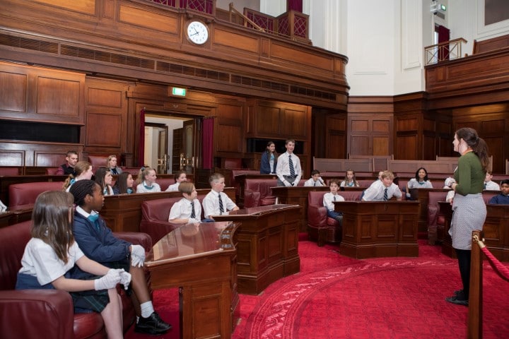 Students learn about civics at the Museum of Australian Democracy. Photo supplied.