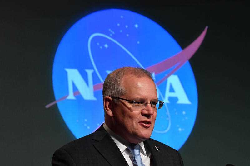 Australian Prime Minister Scott Morrison at the NASA headquarters in Washington DC, United States, in 2019