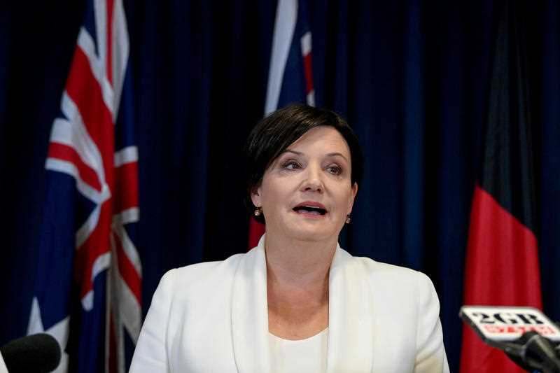 Outgoing NSW Opposition Leader Jodi McKay speaks to the media in Sydney
