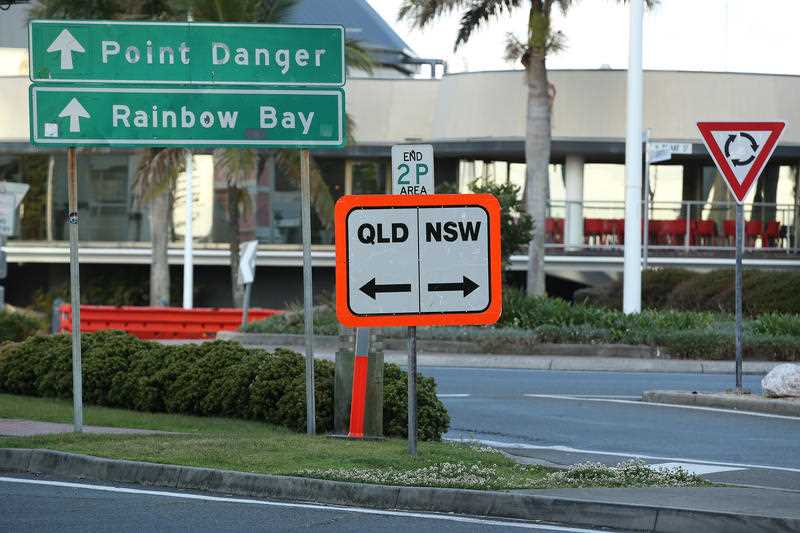 A border sign at the QLD/NSW border, Gold Coast, Thursday, September 2, 2021.