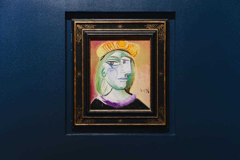 Pablo Picasso's 1938 painting of Marie Therese is seen at the Bellagio Gallery of Fine Art Tuesday, Oct. 19, 2021 in Las Vegas.