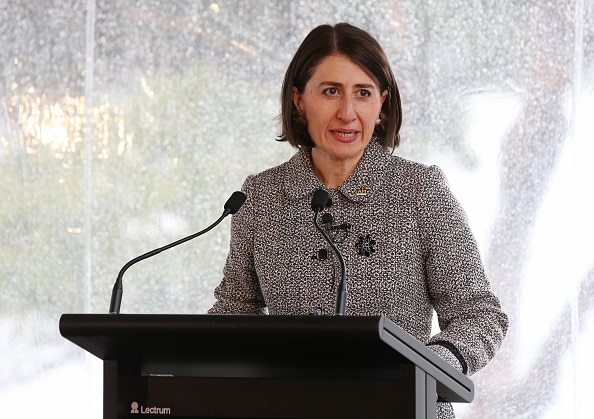 former NSW premier Gladys Berejiklian speaking at a press conference