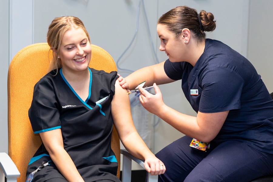 ACT healthcare worker receives COVID-19 vaccination