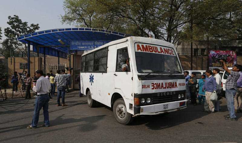 a white Ambulance van in India