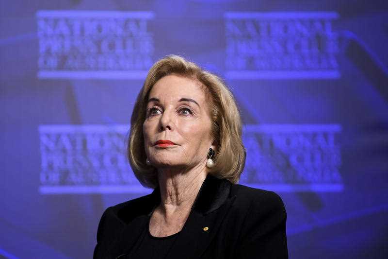 ABC Chairwoman Ita Buttrose addresses the National Press Club in Canberra
