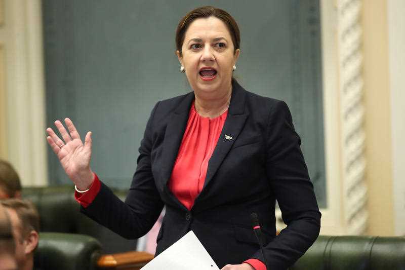 Queensland Premier Annastacia Palaszczuk speaks during Question Time at Parliament House in Brisbane, Wednesday, October 27, 2021