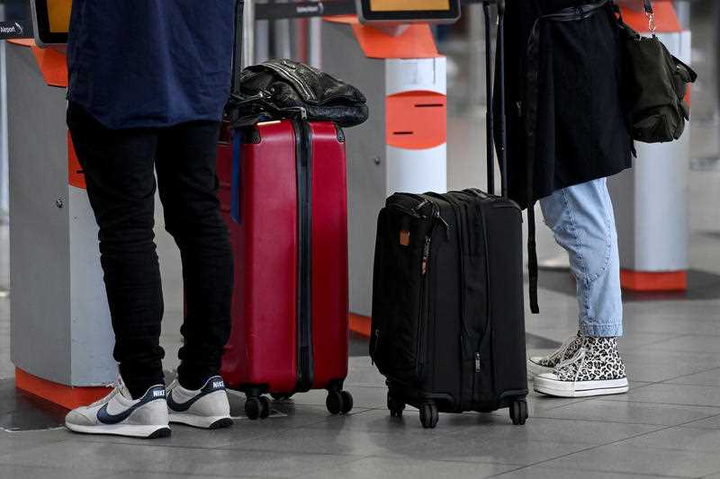 Passenger luggage is seen at the Jetstar check in terminal at Sydney Domestic Airport in Sydney, Friday, November 5, 2021.