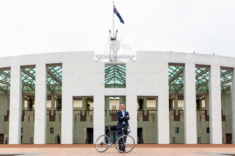 Member for Fenner, Dr Andrew Leigh, is keen to make the ACT bike-friendlier. Photo: Kerrie Brewer