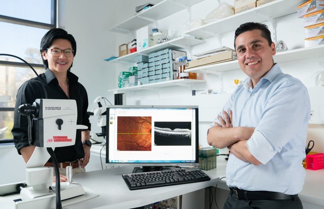Dr Joshua Chu-Tan and Professor Riccardo Natoli from the ANU Clear Vision Research Lab. Photo provided.